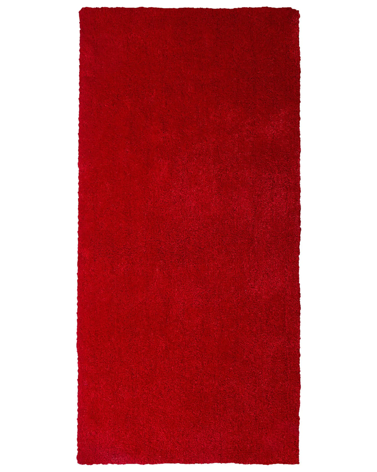 Shaggy Area Rug Red 80 x 150 cm Modern High-Pile Machine-Tufted Rectangular Carpet Beliani