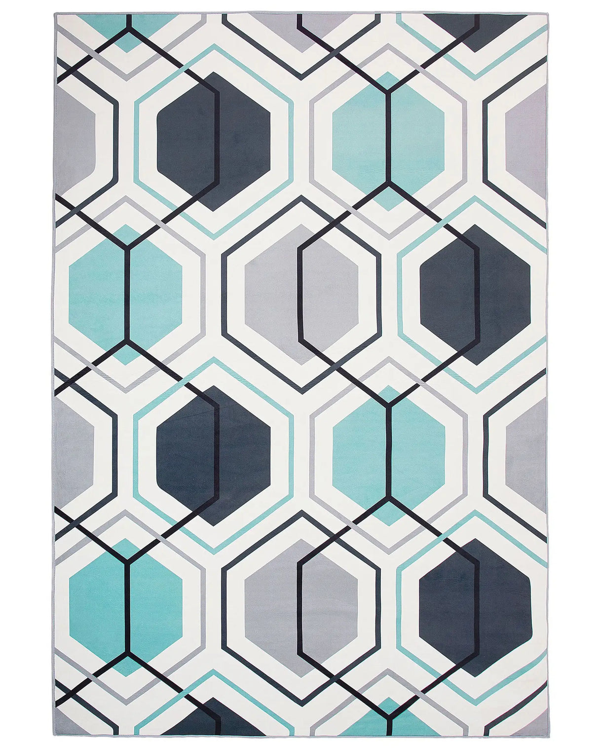 Area Rug Carpet Multicolour Polyester Fabric Geometric Linear Pattern Rectangular 160 x 230 cm Beliani
