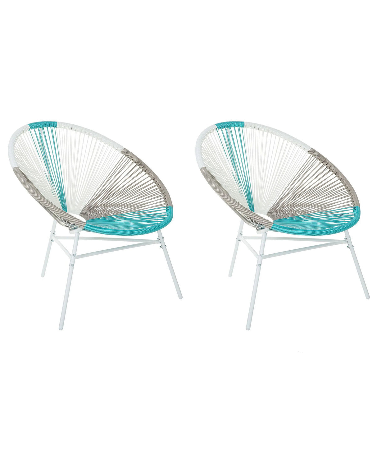 Set of 2 Garden Chairs Multicolour PE Rattan Papasan Modern Beliani