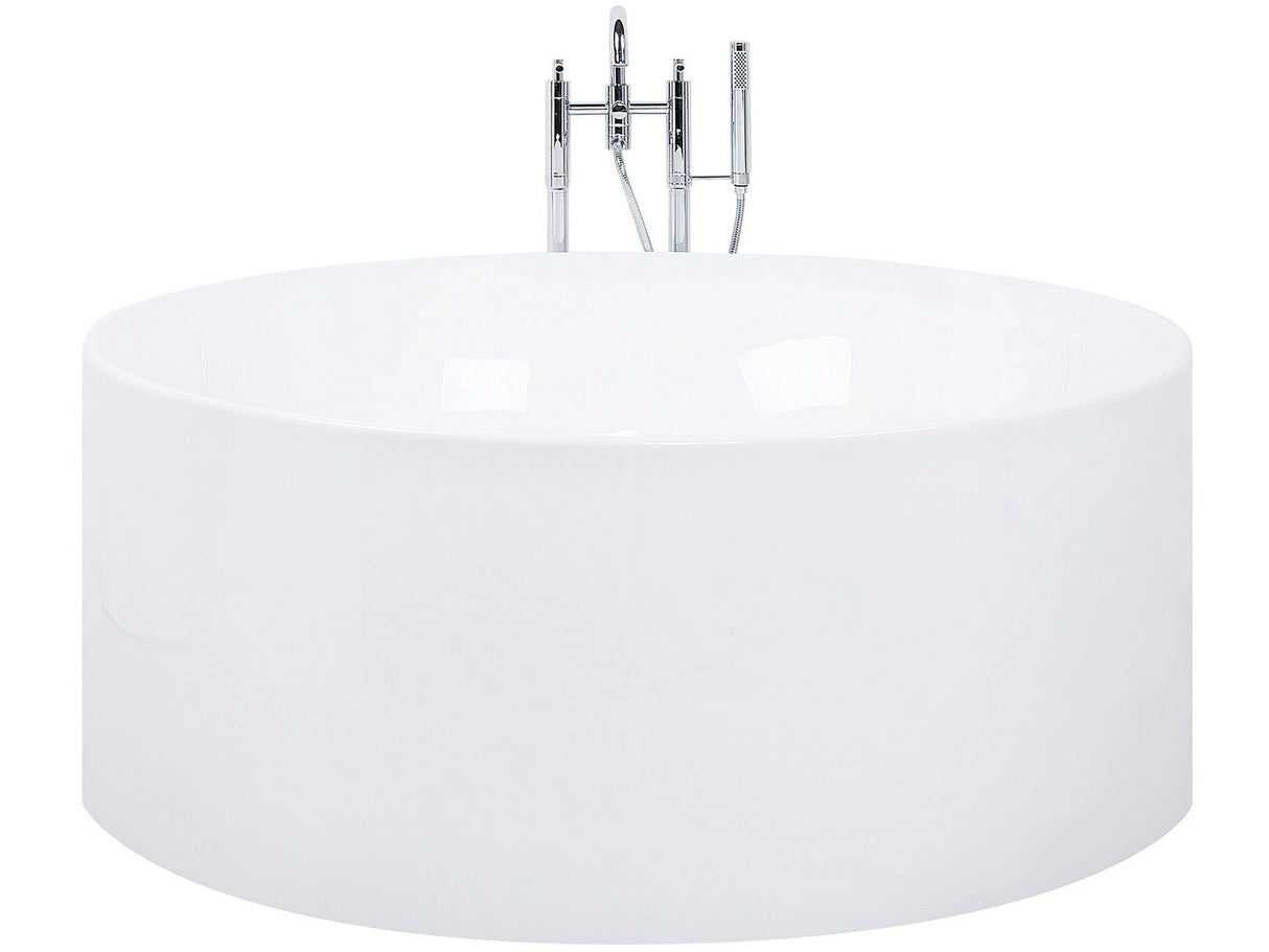 Freestanding Bath White Sanitary Acrylic Single 140 cm Round Modern Style Beliani