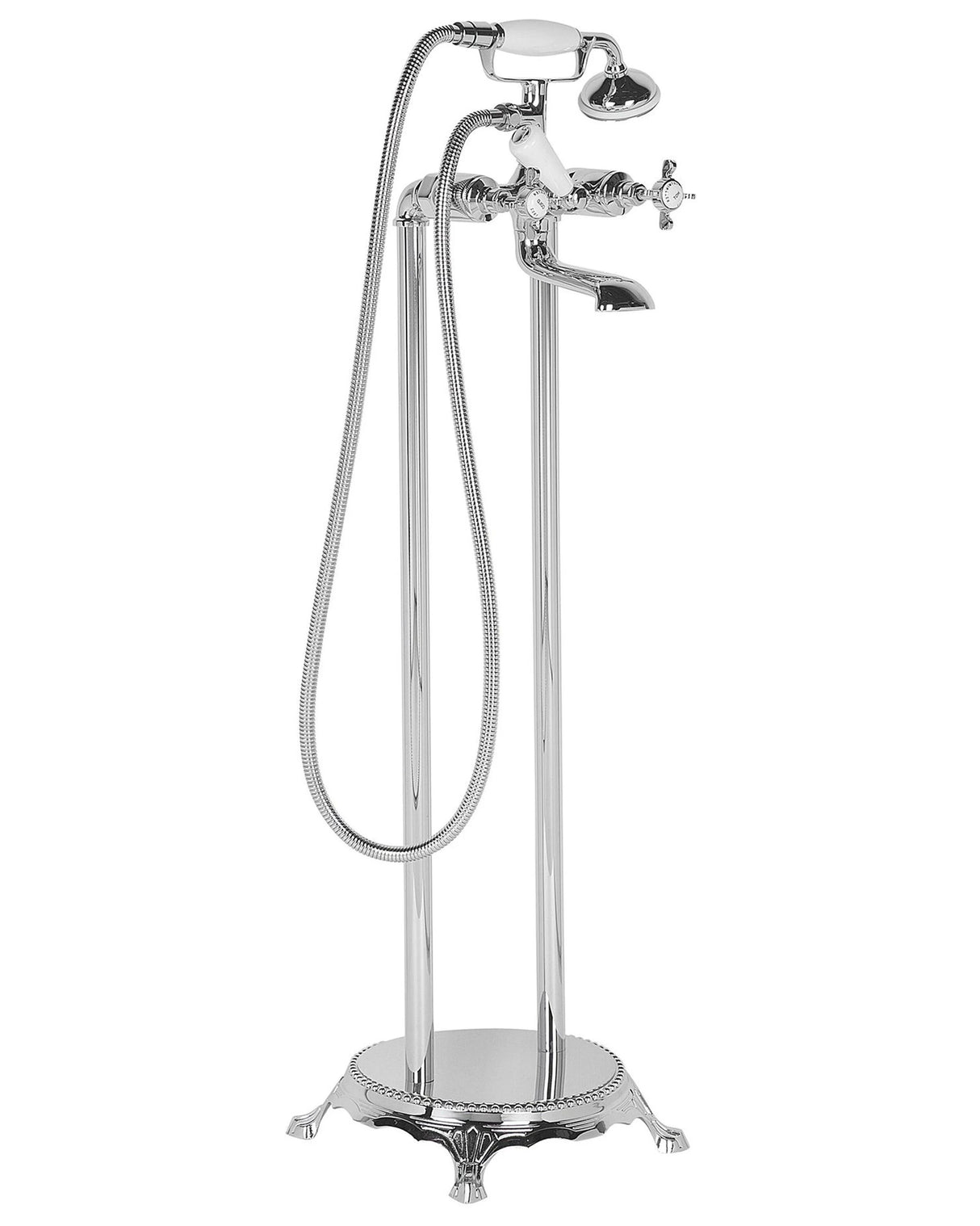 Freestanding Bath Shower Mixer Silver Chrome Beliani