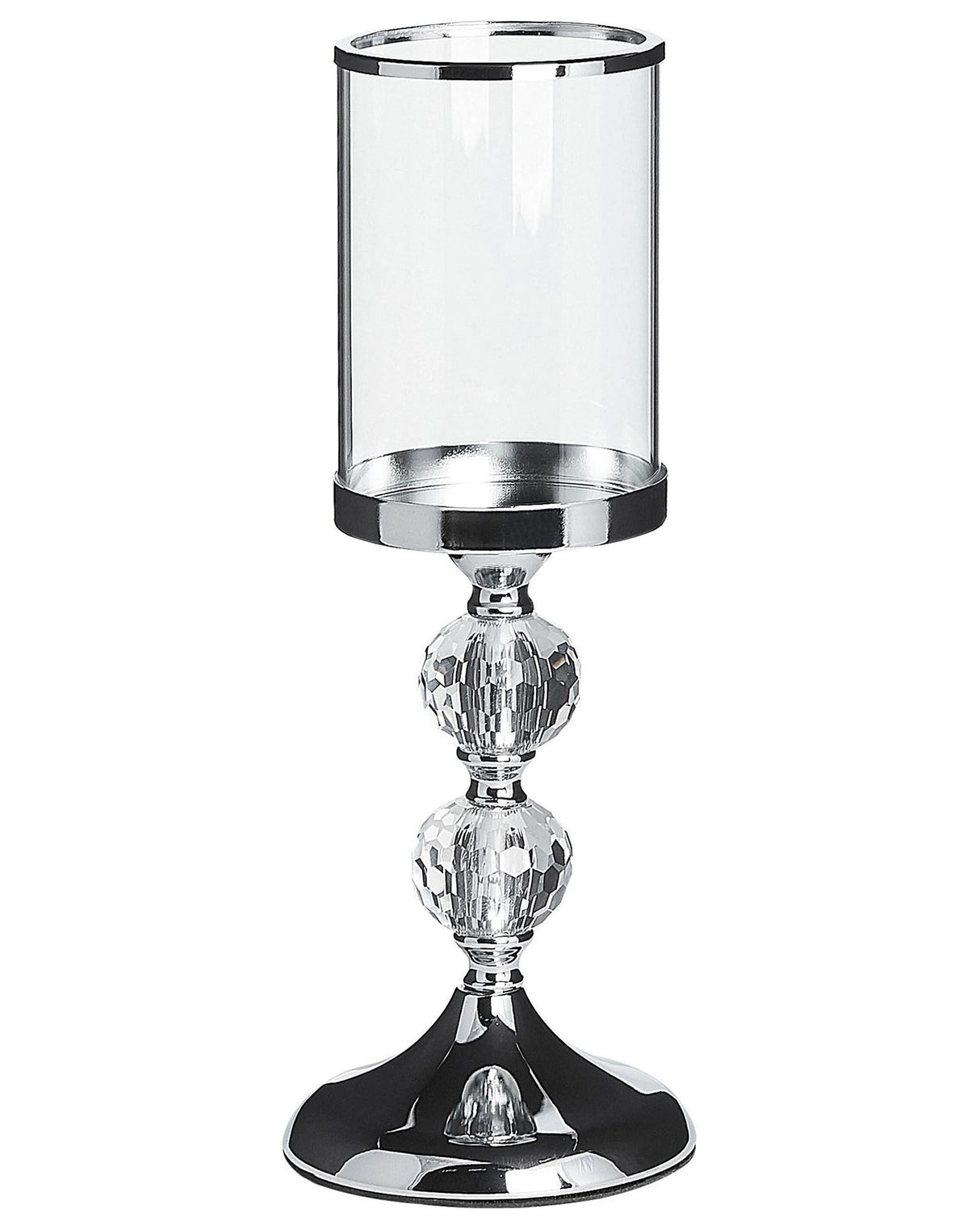 Hurricane Glass Candle Holder Clear 36 cm Crystal Stand Beliani