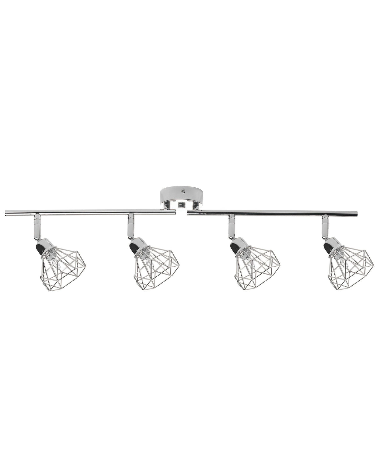 Ceiling Lamp Silver Metal 4 Light Cage Shades Adjustable Arms Modern Beliani