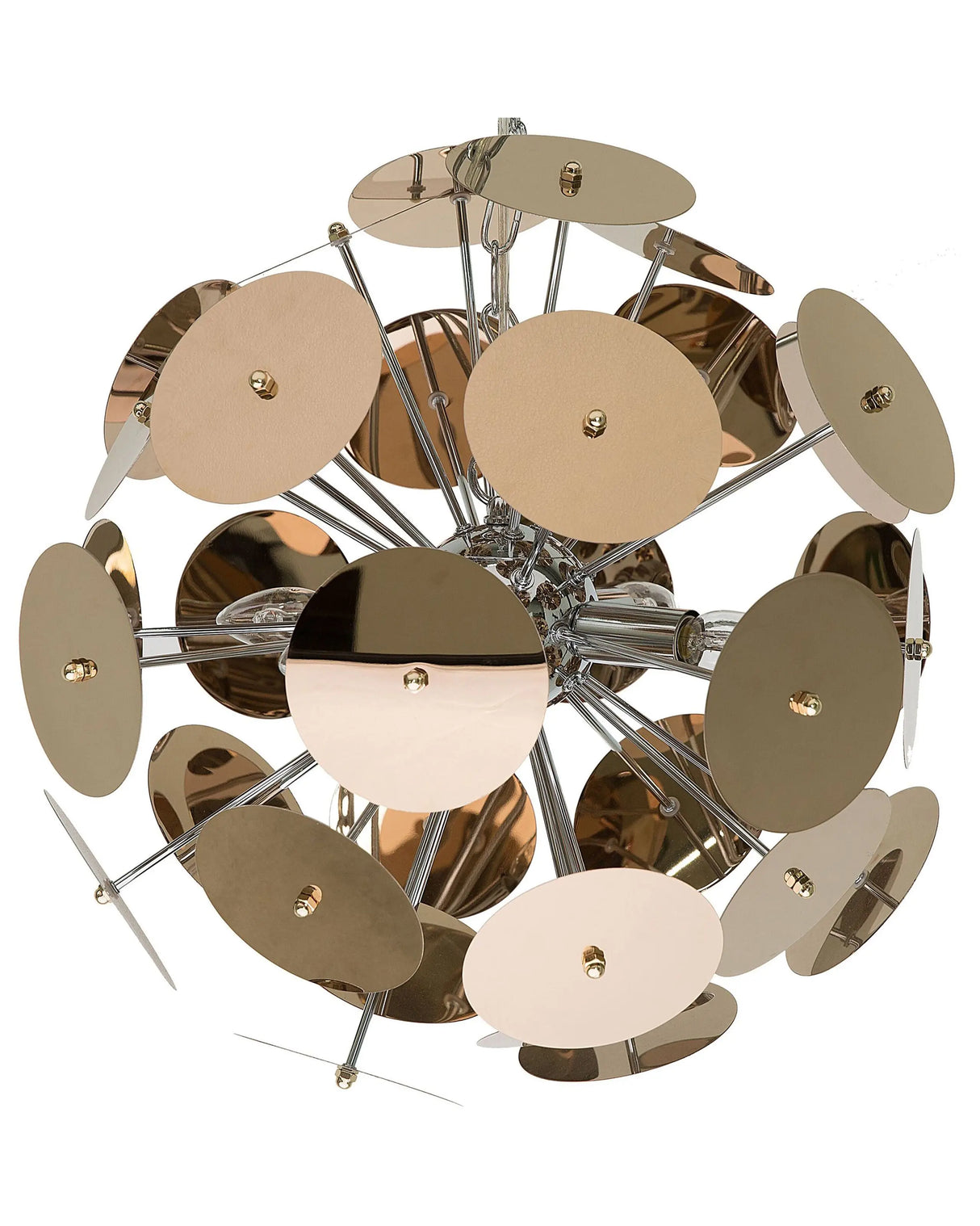 Pendant Lamp Copper Metal Disk Shade 4 Lights Industrial Art Deco Beliani