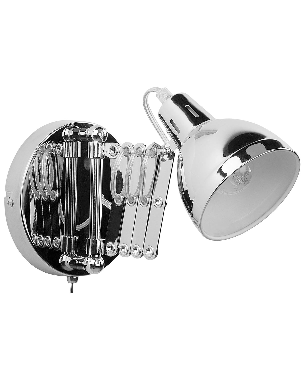 Wall Lamp Silver Metal Sconce Adjustable Swing Arm Industrial Beliani