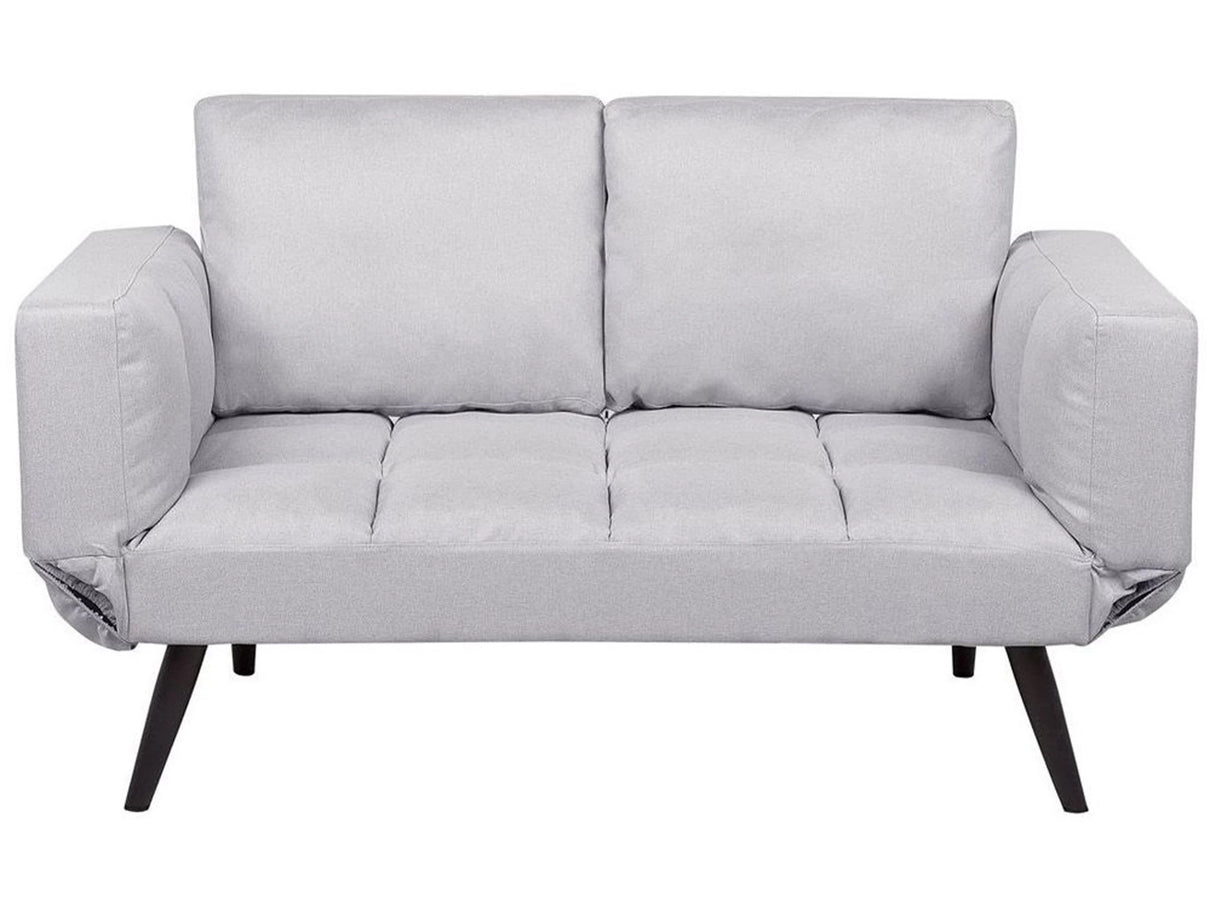 Sofa Bed White Loveseat Adjustable Armrests Minimalist Beliani
