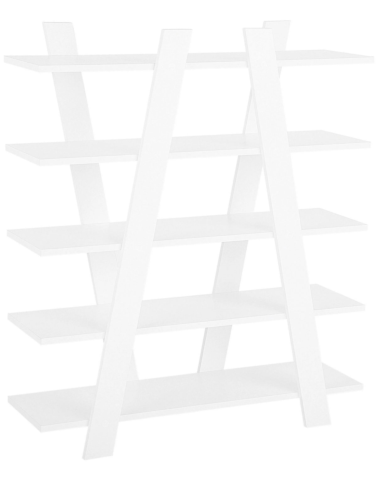 Bookcase White 116 x 100 cm 5 Shelves Scandinavian Beliani