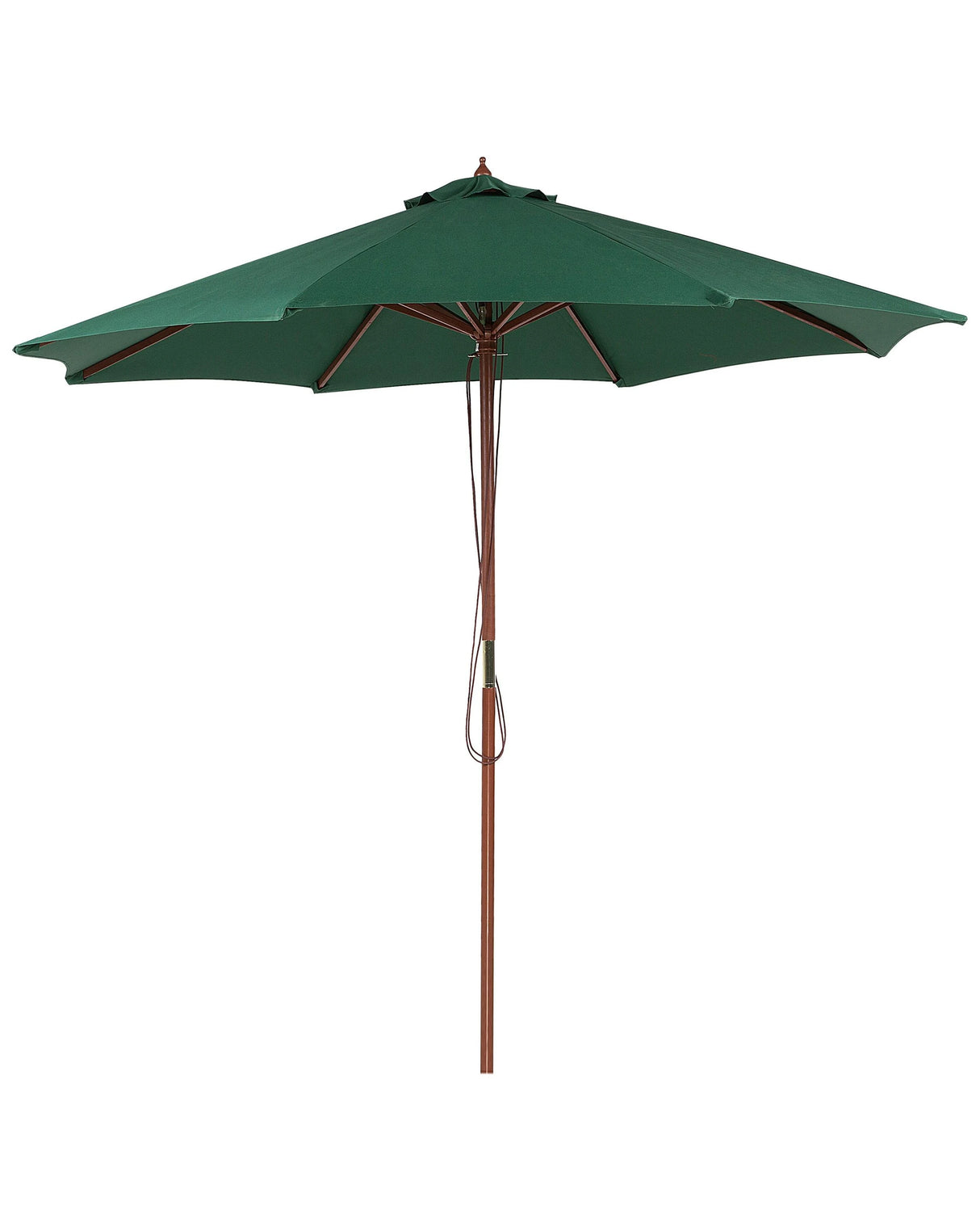 Garden Parasol Green Fabric 270 x 254H cm Birch Pole Foldable Outdoor Modern Beliani
