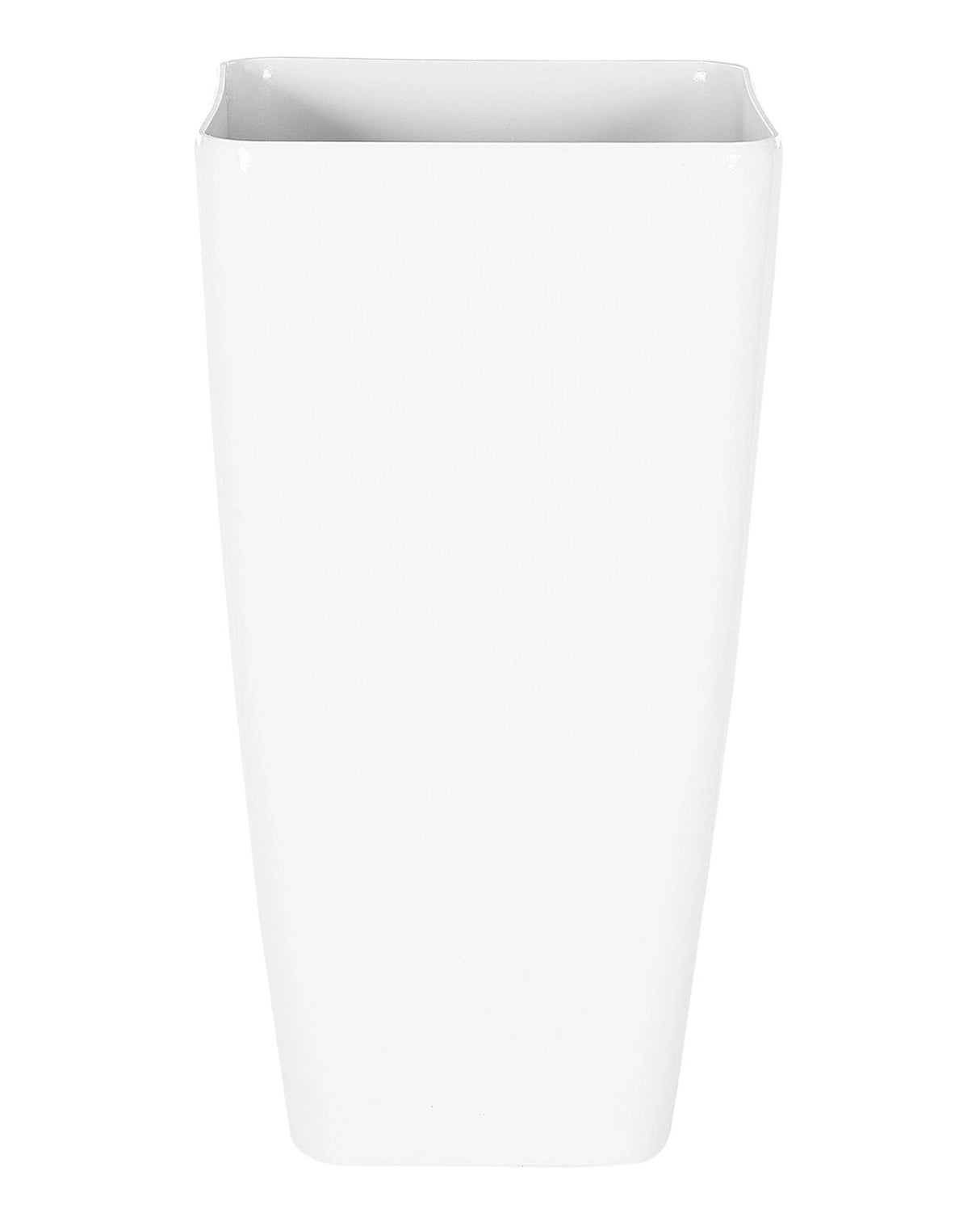 Tall Plant Pot Planter White Stone Mixture Outdoor Resistances Square 40 x 76 cm All-Weather Beliani