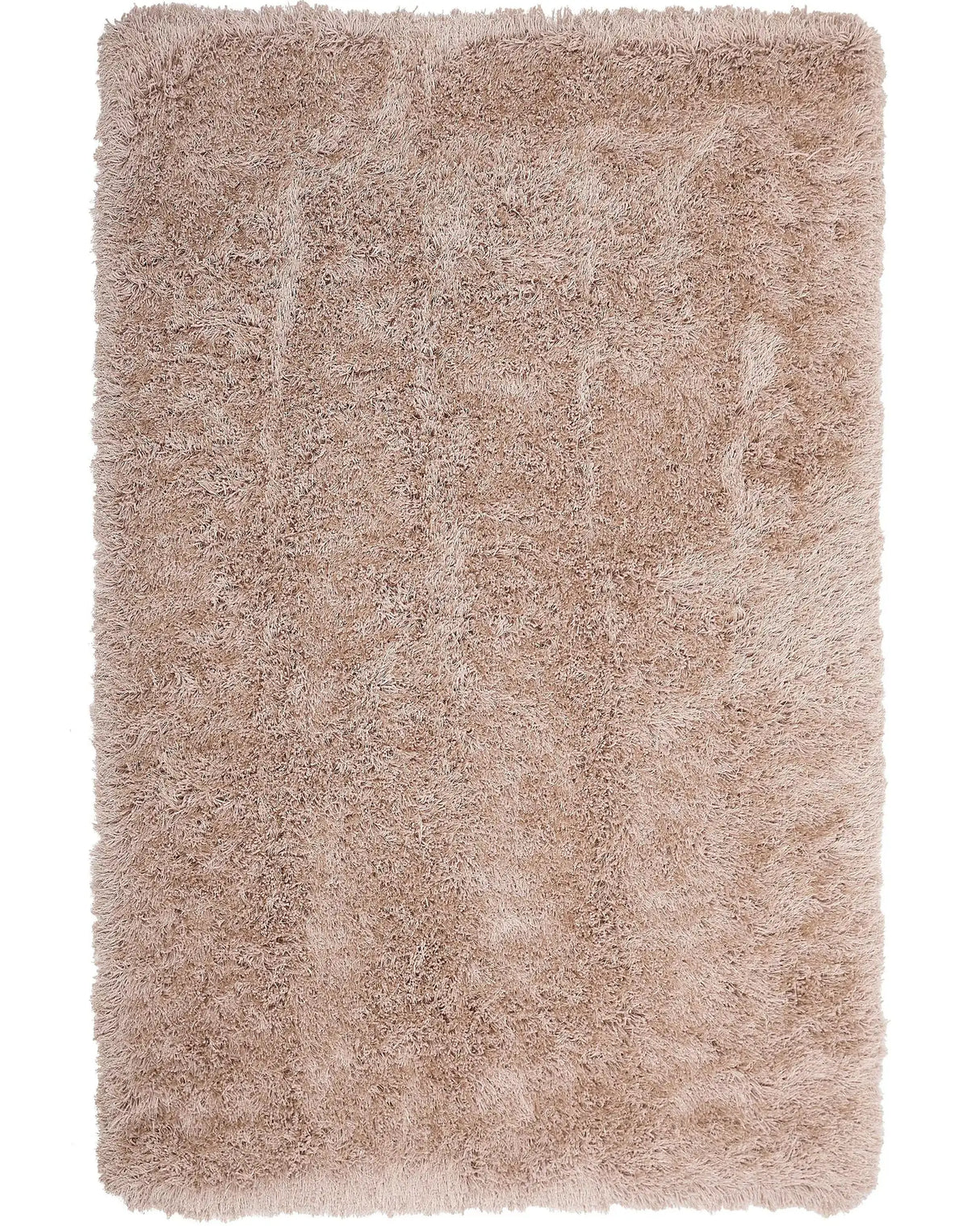 Shaggy Area Rug High-Pile Carpet Solid Beige Polyester Rectangular 160 x 230 cm Beliani