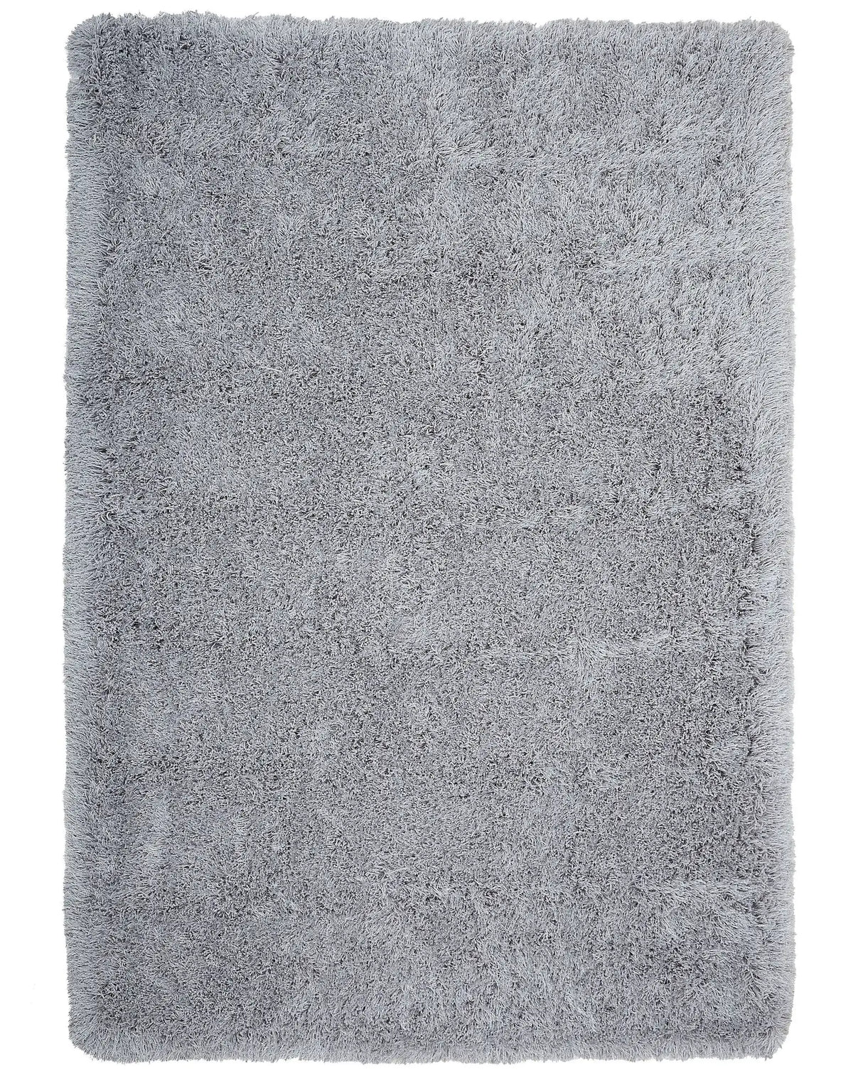Shaggy Area Rug High-Pile Carpet Solid Grey Polyester Rectangular 160 x 230 cm Beliani