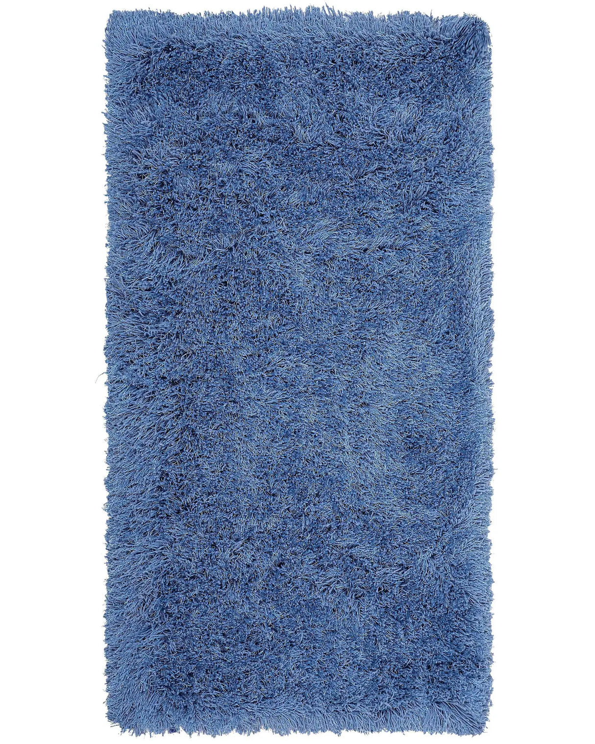Shaggy Area Rug High-Pile Carpet Solid Blue Polyester Rectangular 80 x 150 cm Beliani