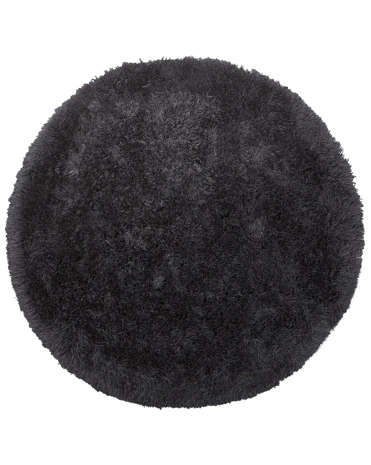 Shaggy Area Rug High-Pile Carpet Solid Black Polyester Rectangular 140 cm Beliani