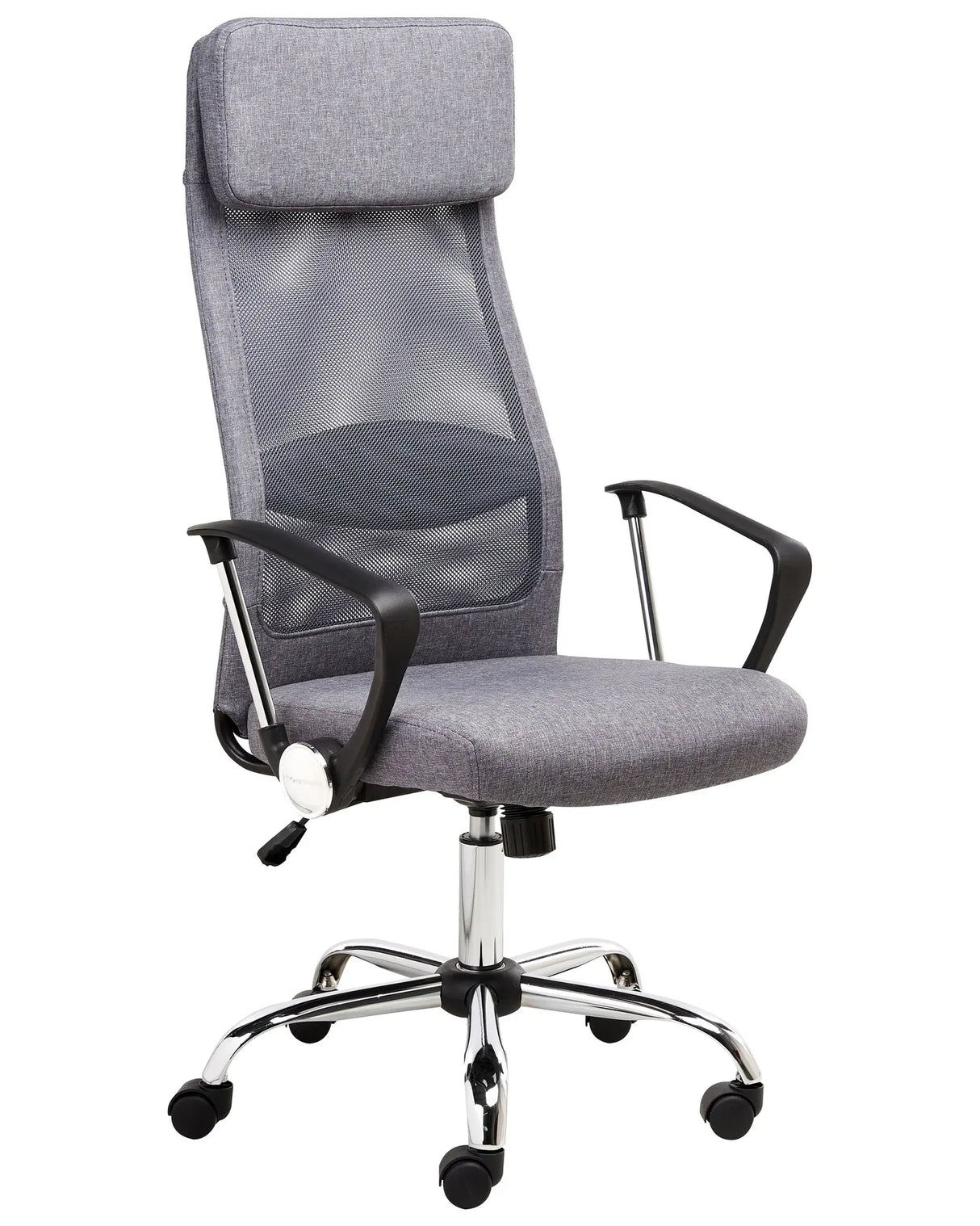 Executive Office Chair Grey Mesh Gas Lift Height Adjustable Full Swivel and Tilt Beliani