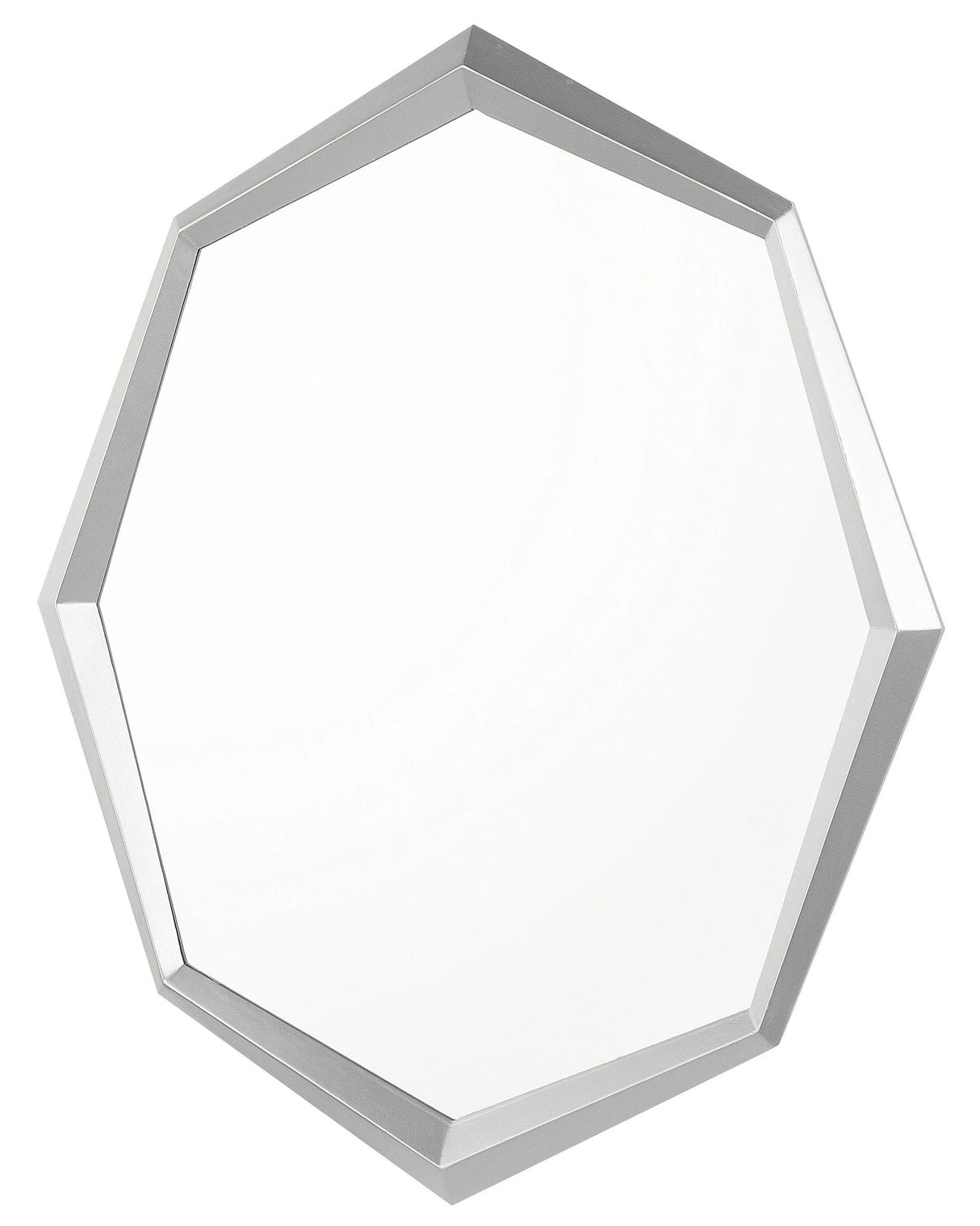 Wall Hanging Mirror Silver 91 x 66 cm Octagonal Decorative Accent Piece Beliani