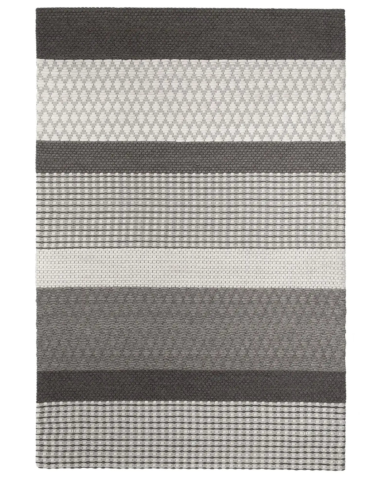 Area Rug Grey 160 x 220 cm Wool Living Room Home Office Patches Beliani