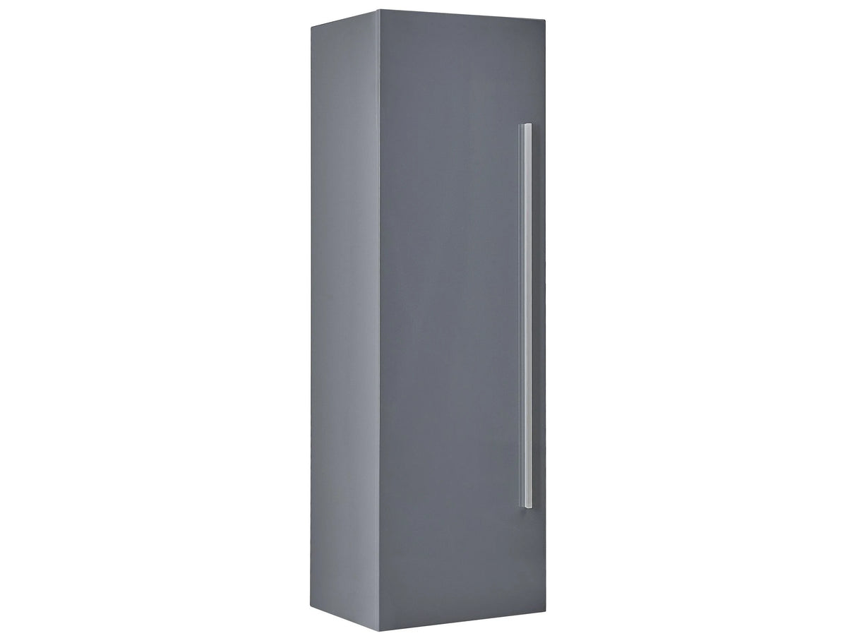 Bathroom Wall Cabinet Grey MDF 132 x 40 cm with 4 Shelves Wall Mounted Beliani