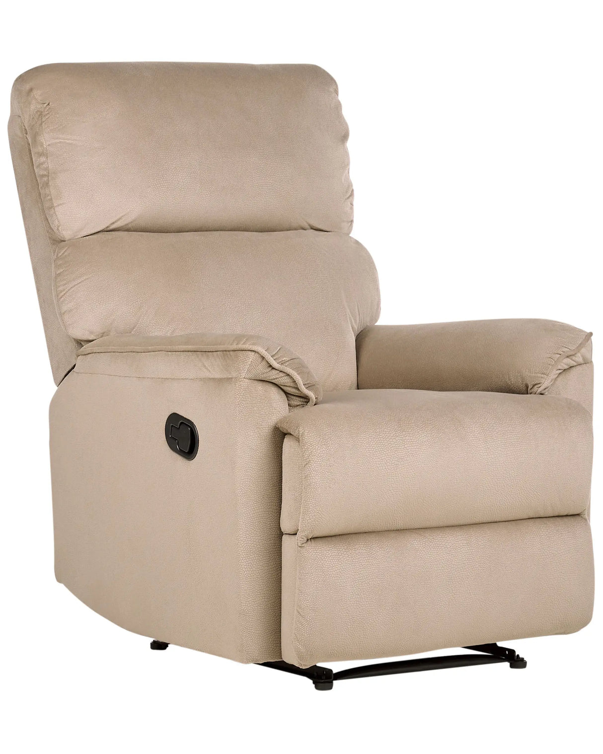 Armchair with Footrest Light Brown Polyester Modern Contemporary Style Beliani