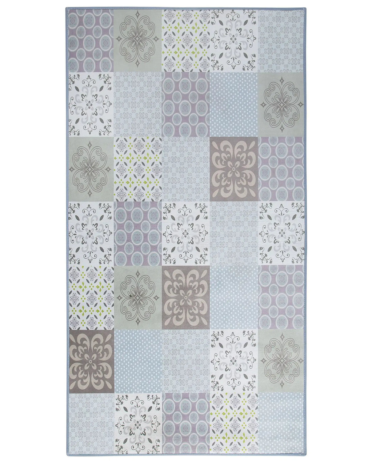 Area Rug Multicolour Fabric 80 x 150 cm Patchwork Rectangular Coastal Beliani