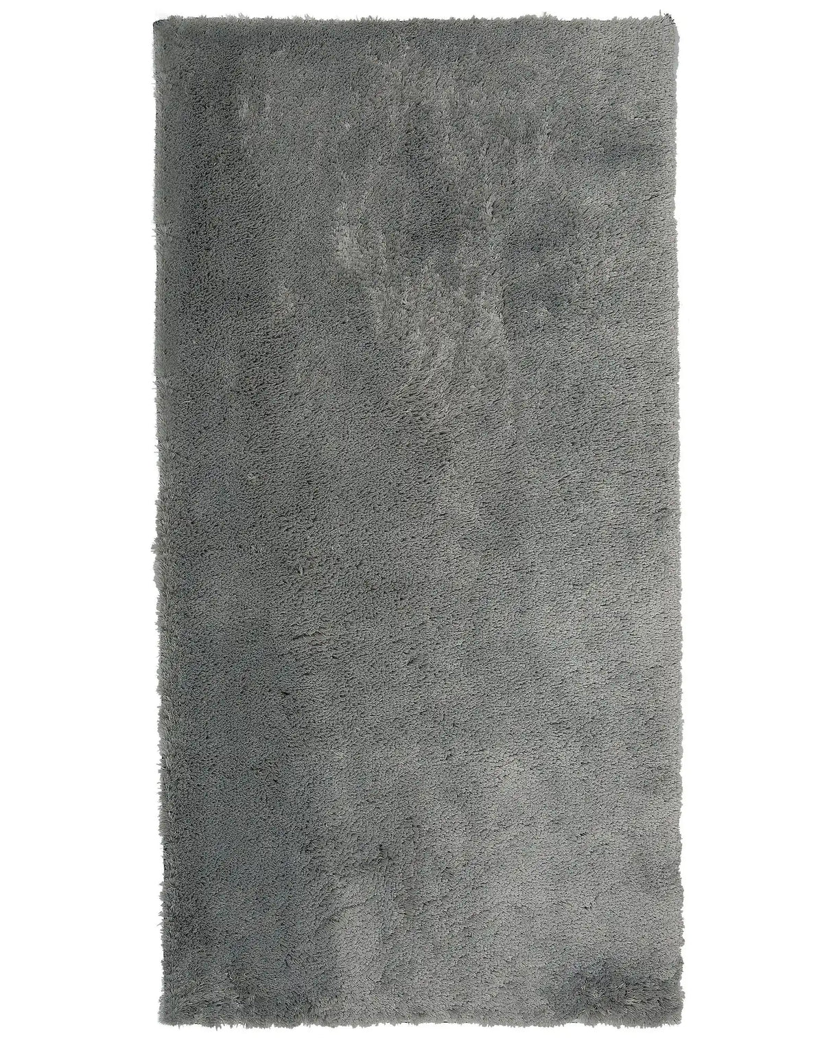 Shaggy Area Rug Grey Cotton Polyester Blend 80 x 150 cm Fluffy Dense Pile Beliani