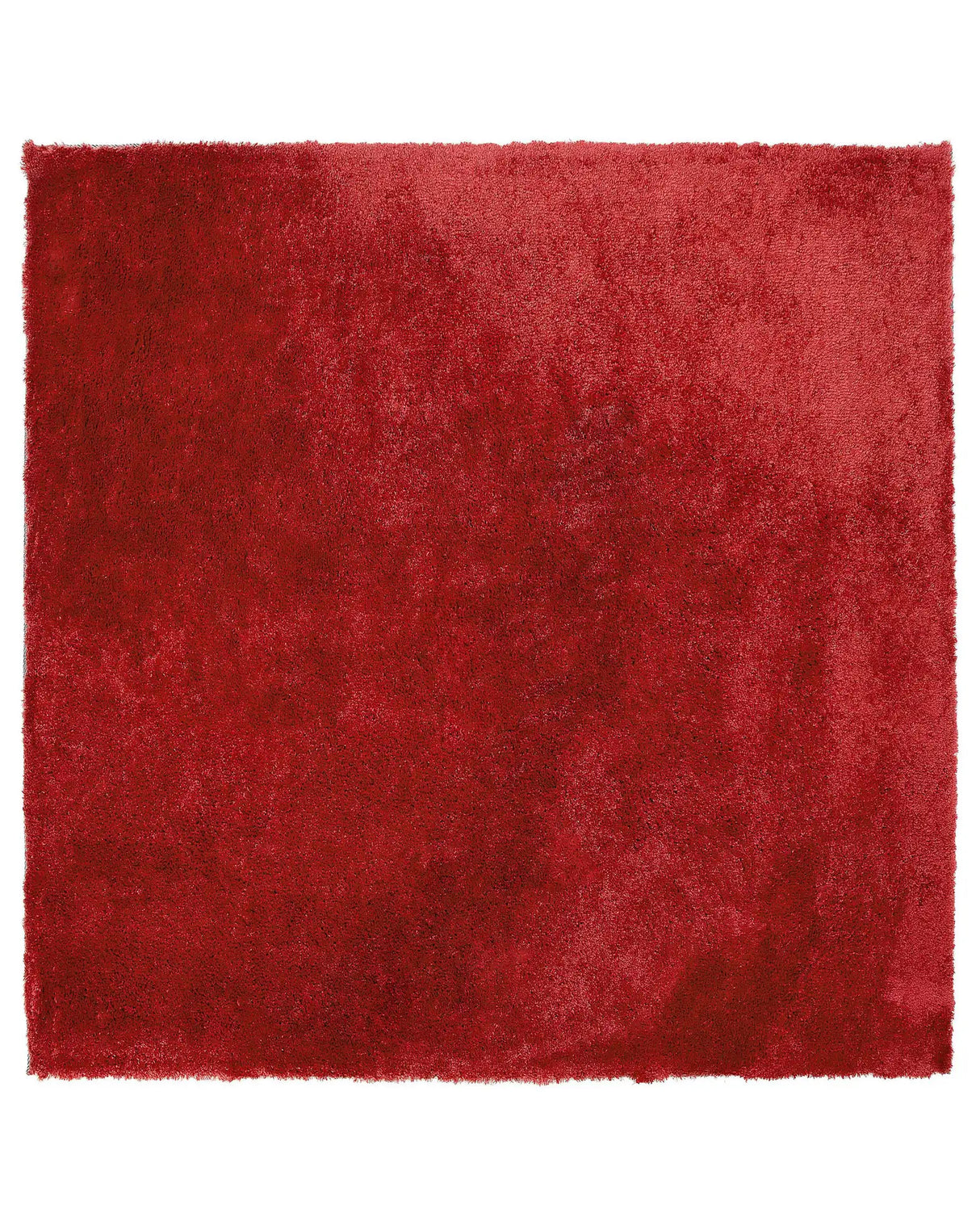 Shaggy Area Rug Red Cotton Polyester Blend 200 x 200 cm Fluffy Dense Pile Beliani