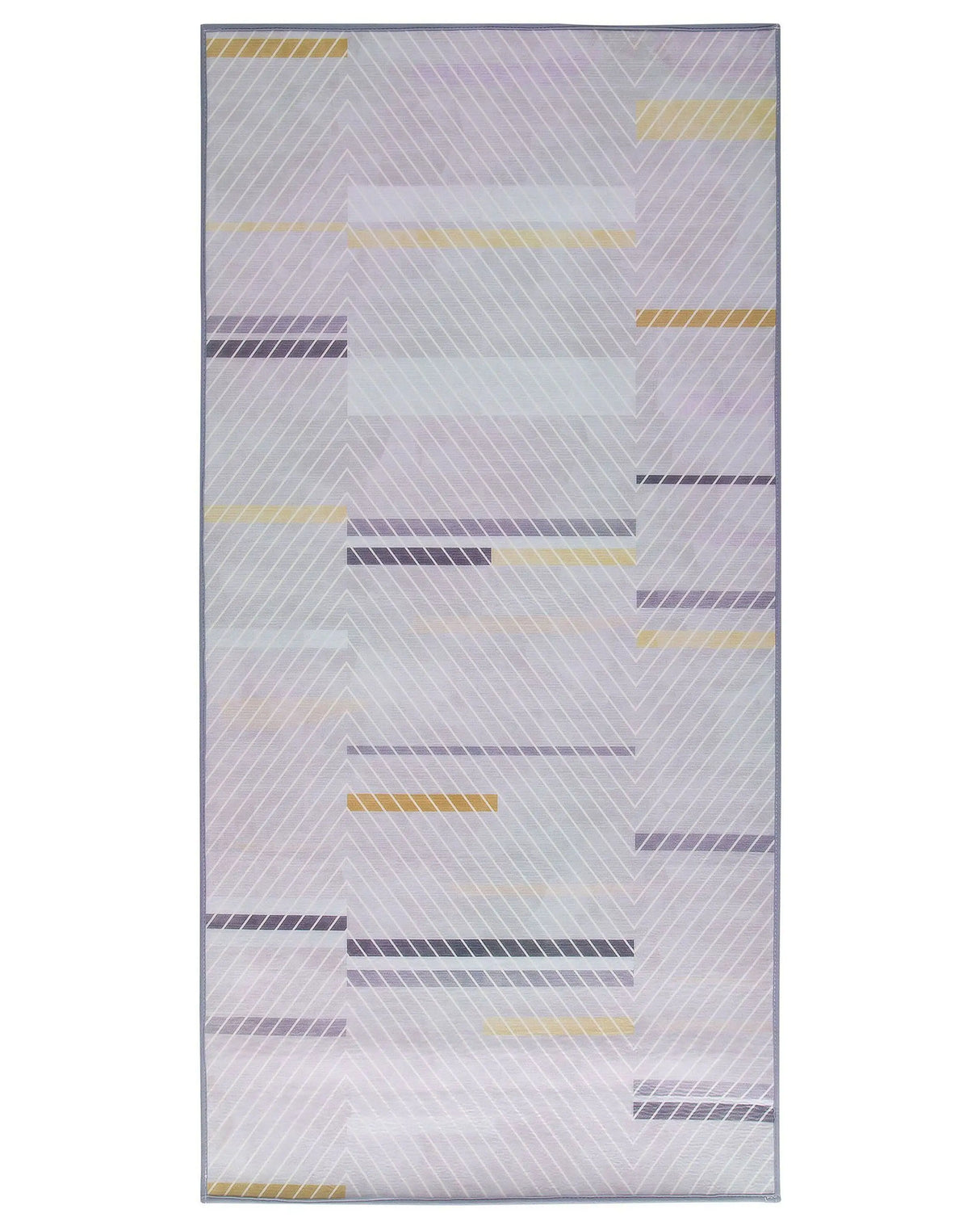 Rug Grey Polyester 80 x 150 cm Low Pile Modern Abstract Pattern Beliani