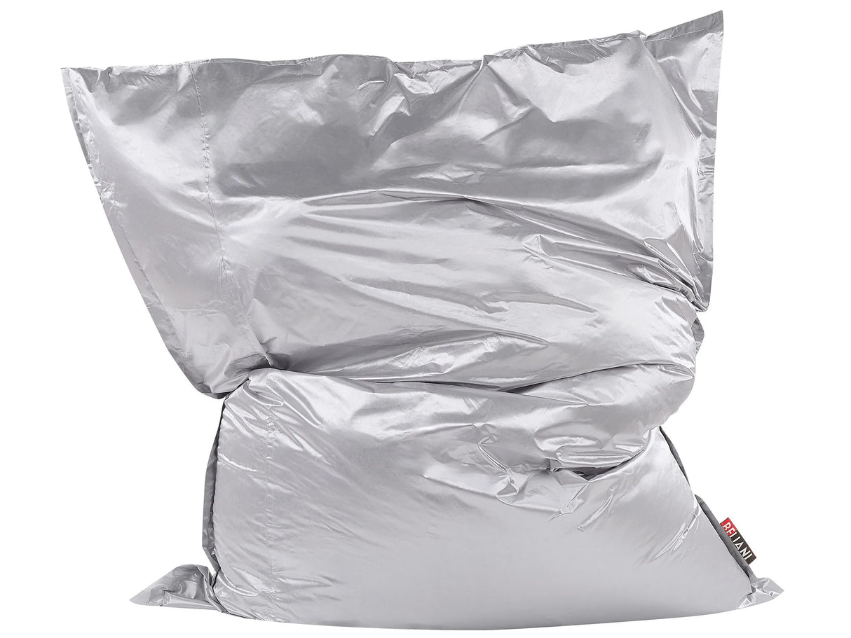 Large Bean Bag Silver Lounger Zip Giant Beanbag Beliani