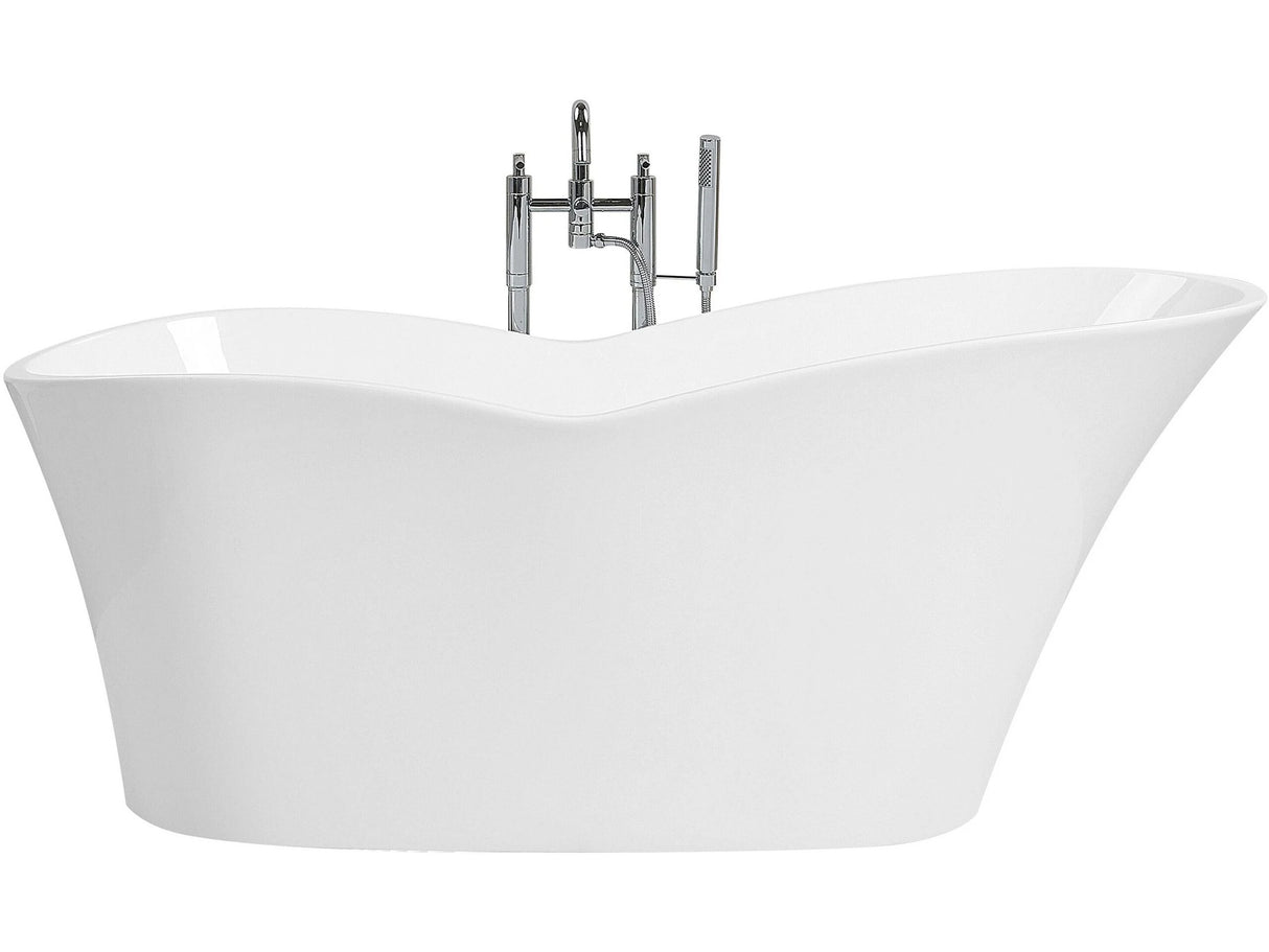 Freestanding Bath White Glossy Sanitary Acrylic 1700 x 800 mm Single Oval Modern Minimalist Design Beliani