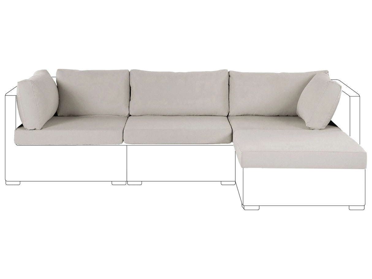 Outdoor Cushion Cover Set Beige Fabric Sofa Seat Back Side Pillow Cases Beliani