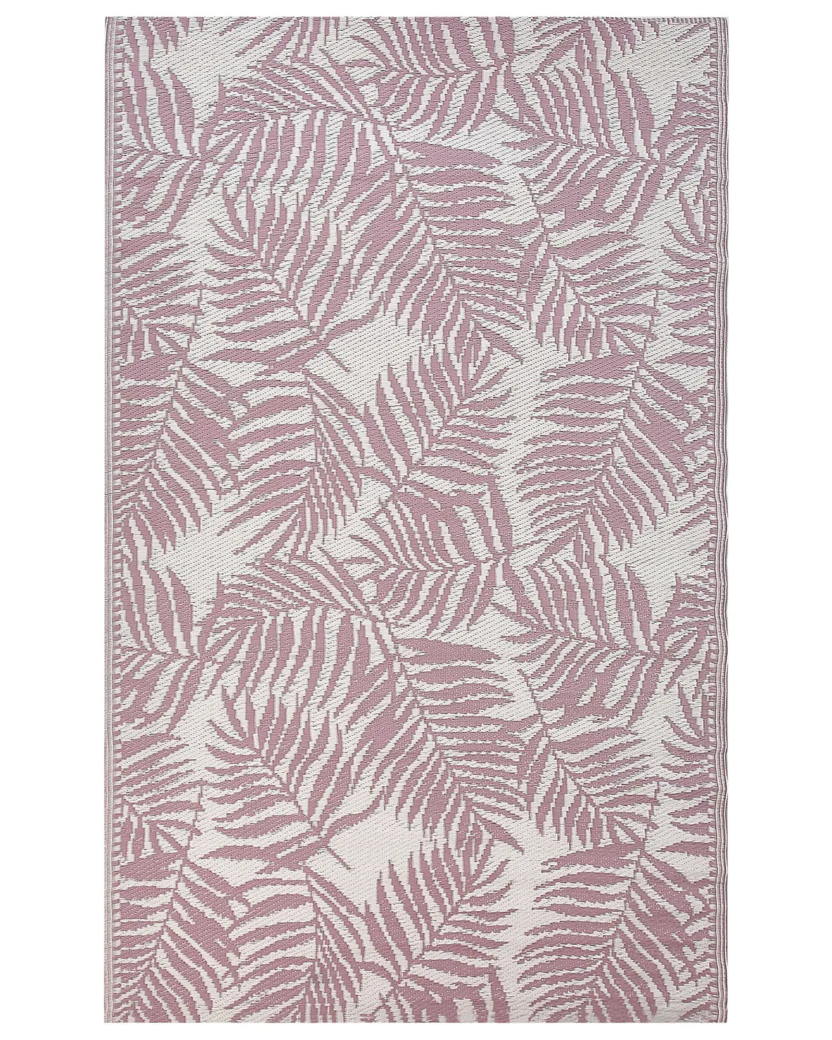Outdoor Rug Mat Pink Synthetic 120 x 180 cm Palm Leaf Floral Pattern Modern Balcony Patio Terrace Beliani