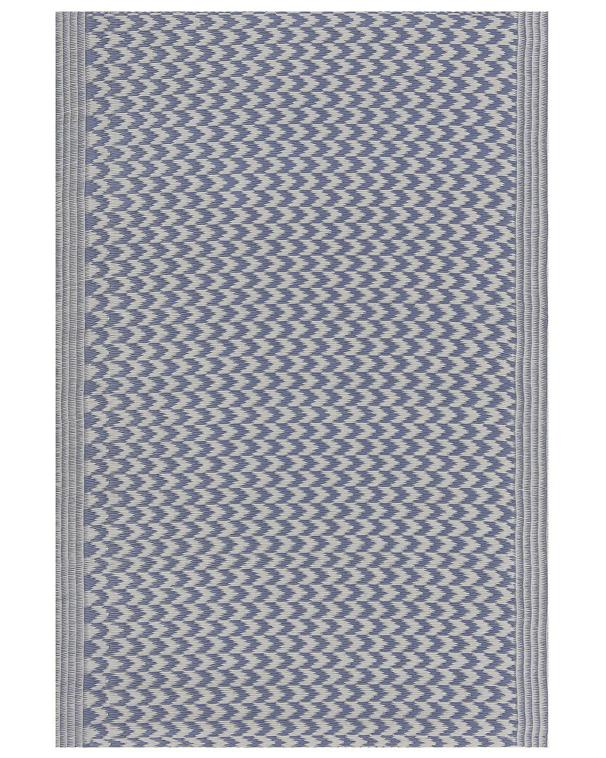 Outdoor Area Rug Navy Blue Synthetic Materials Rectangular 60 x 90 cm Chevron Pattern Balcony Accessories Beliani