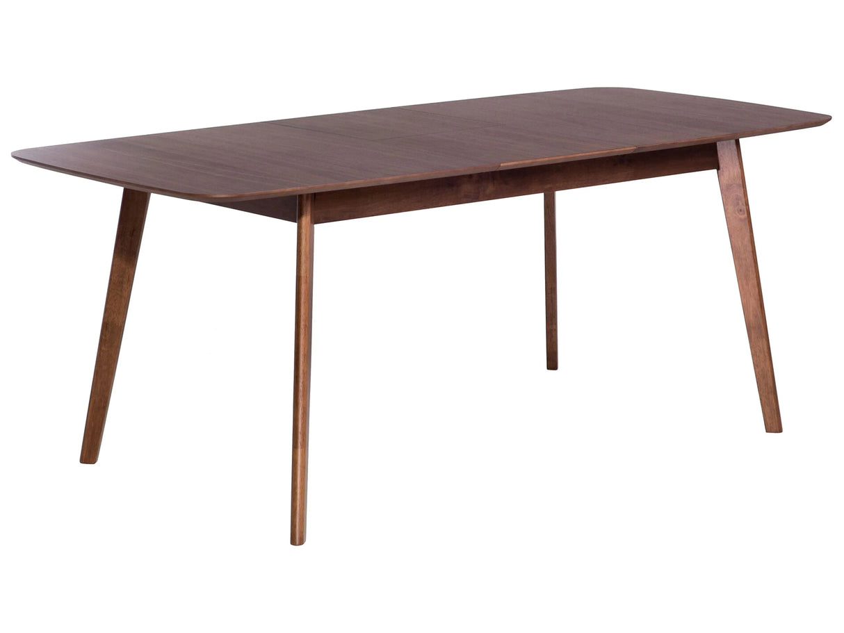Dining Table Dark Walnut 150/190 x 90 cm Extending Leaf Wooden Legs Minimalistic Scandinavian Beliani