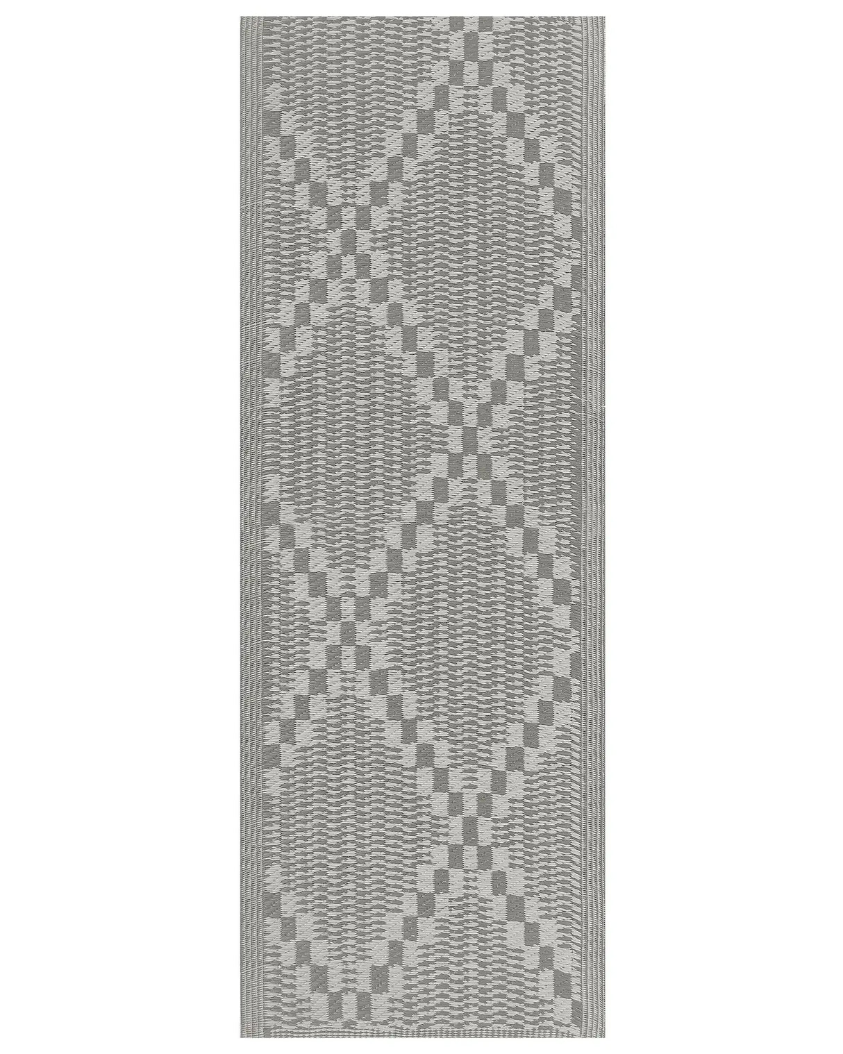 Outdoor Area Rug Grey 60 x 105 cm Jacquard Woven Patio Terrace Indoor Living Room Beliani