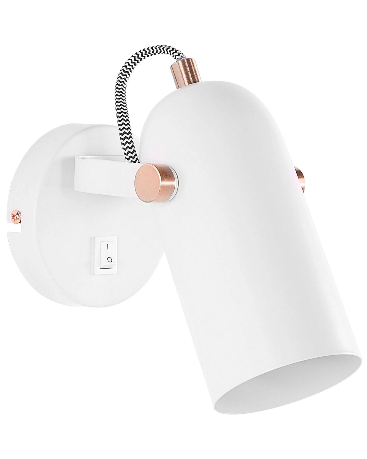 Wall Lamp White Metal 17 cm Spotlight Shade Adjustable Industrial Home Office Beliani