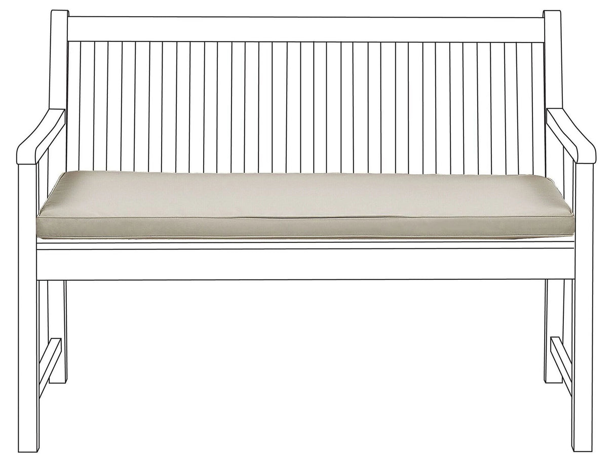 Outdoor Seat Pad Taupe Polyester Water Resistant Bench Cushion 112 x 54 cm Garden Beliani