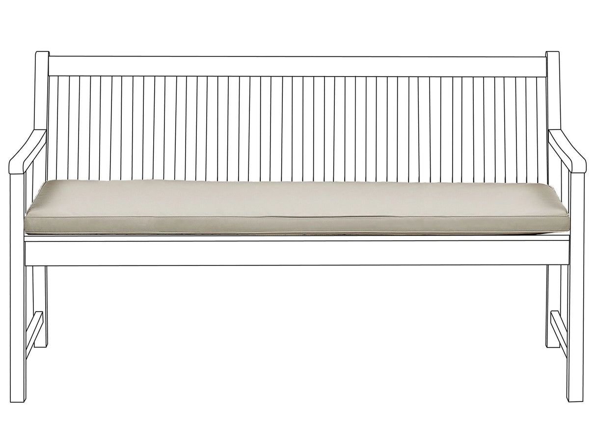 Outdoor Seat Pad Taupe Polyester Water Resistant Bench Cushion 152 x 54 cm Garden Beliani