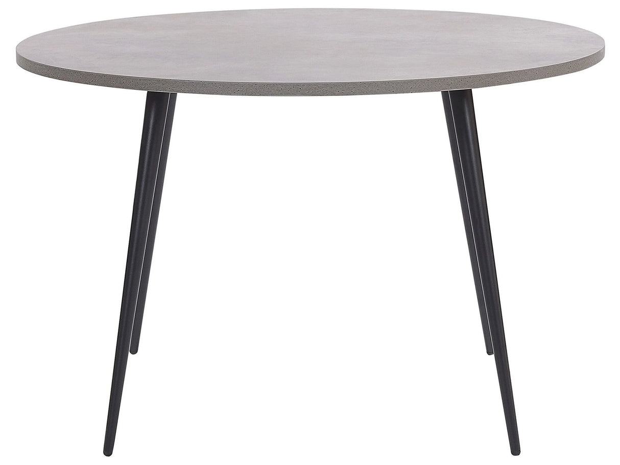 Dining Table Concrete Effect Top Black Metal Legs Round 120 cm Modern Glamour Style Beliani