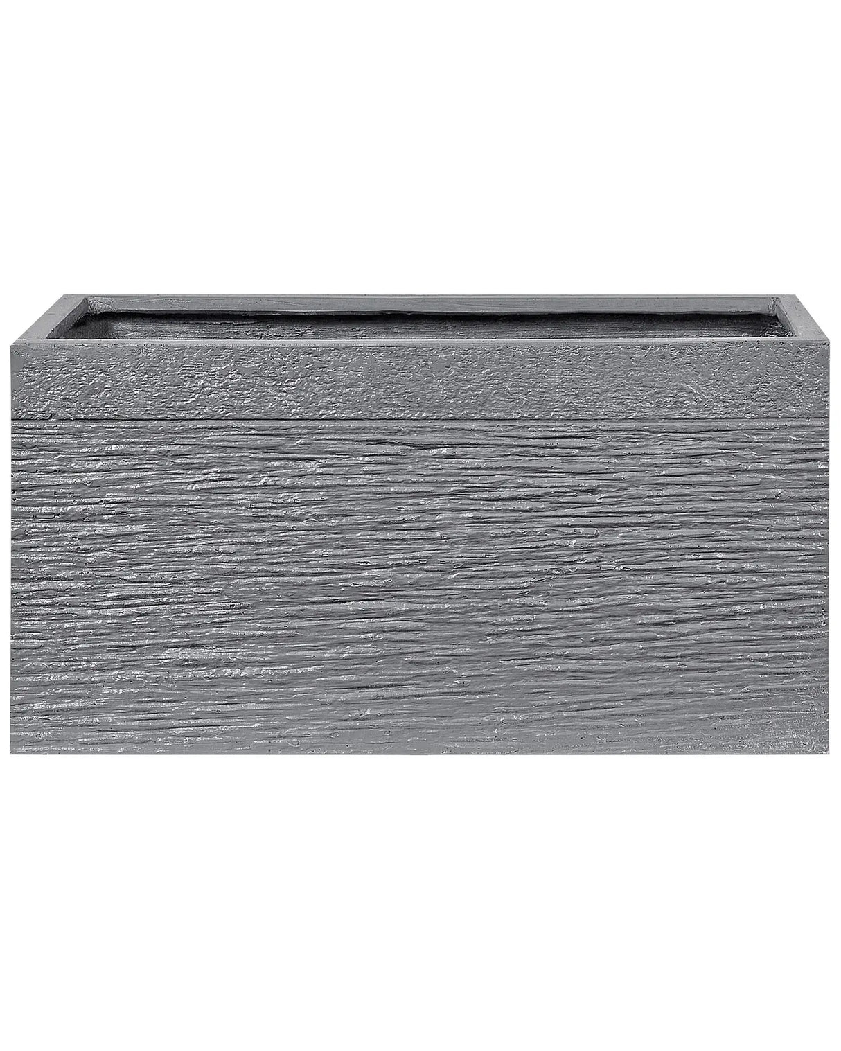 Plant Pot Grey Fibre Clay 60 x 29 x 30 cm Indoor Outdoor Rectangular Planter Beliani