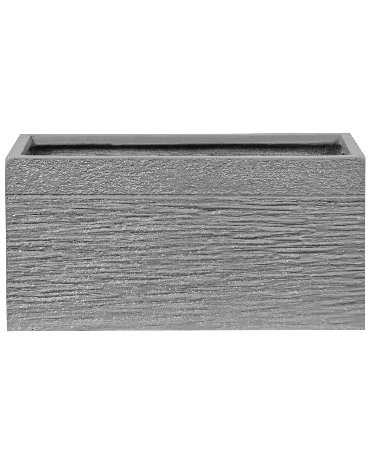 Plant Pot Grey Fibre Clay 50 x 23 x 24 cm Indoor Outdoor Rectangular Planter Beliani