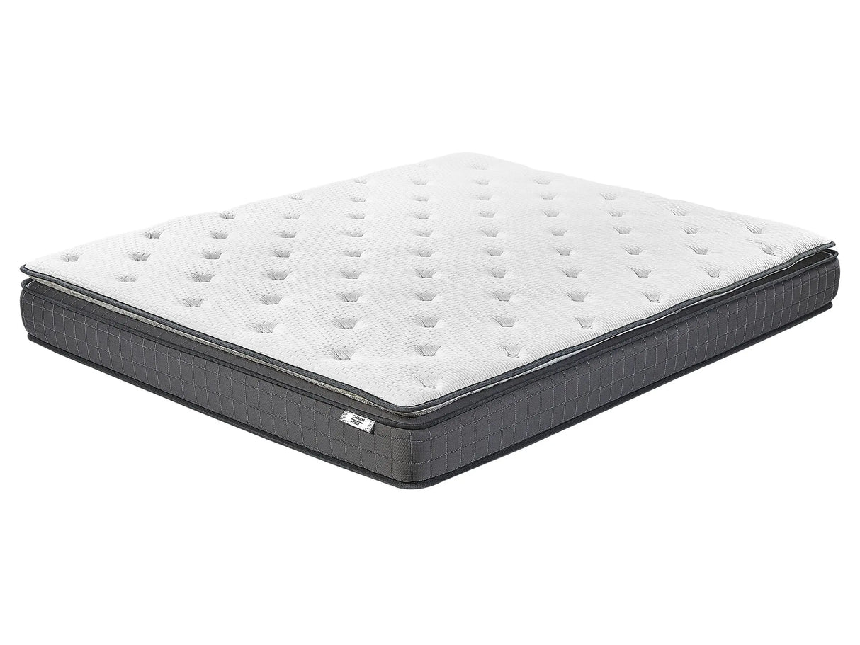 Memory Foam Mattress White EU King Size 5ft3 160 x 200 cm Bamboo Cover Medium Firm Beliani