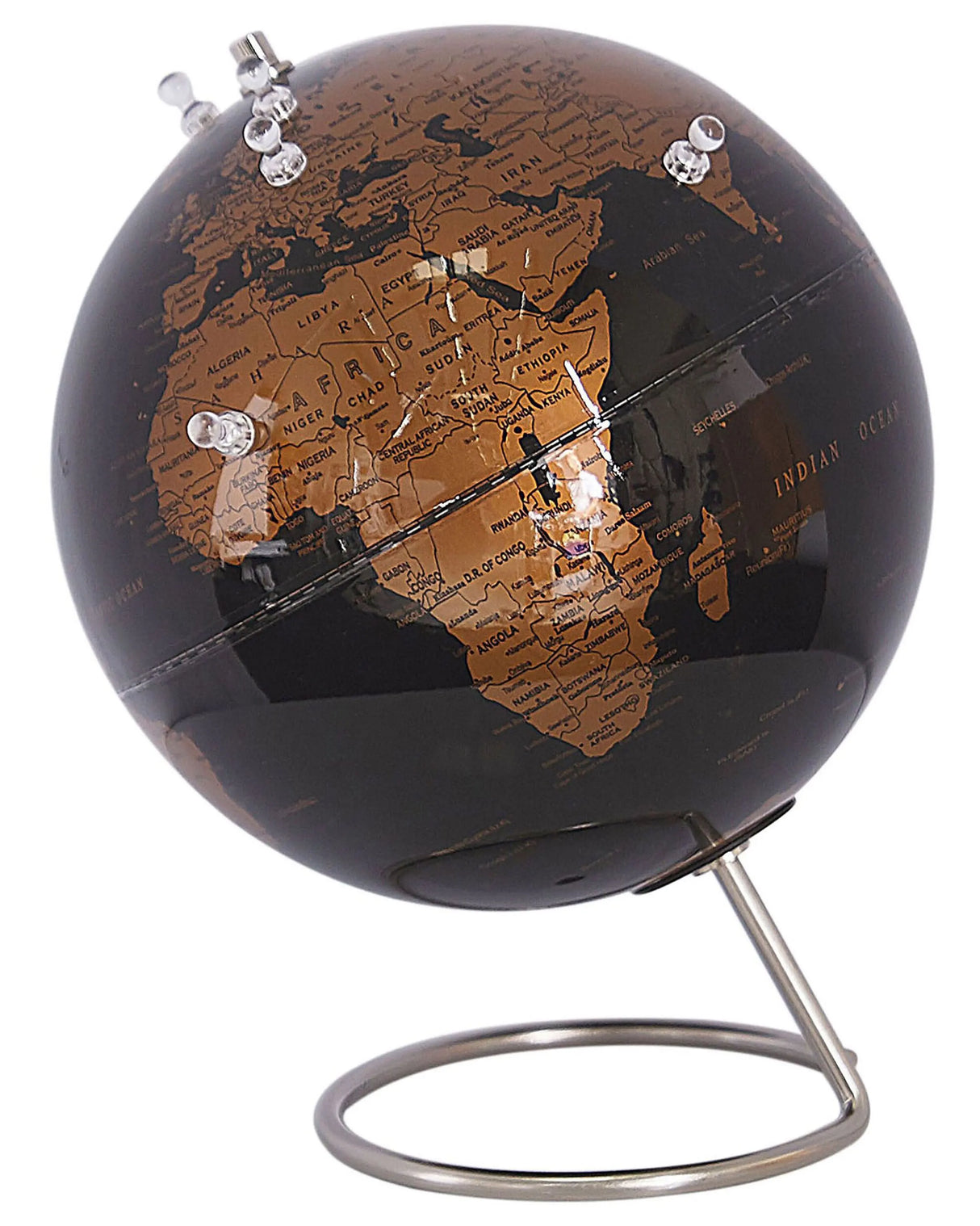Decorative Globe Black Copper 25 cm Modern with Magnets Beliani