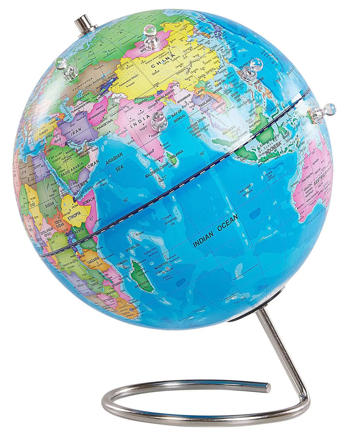 Decorative Globe Blue 25 cm Modern with Magnets Beliani