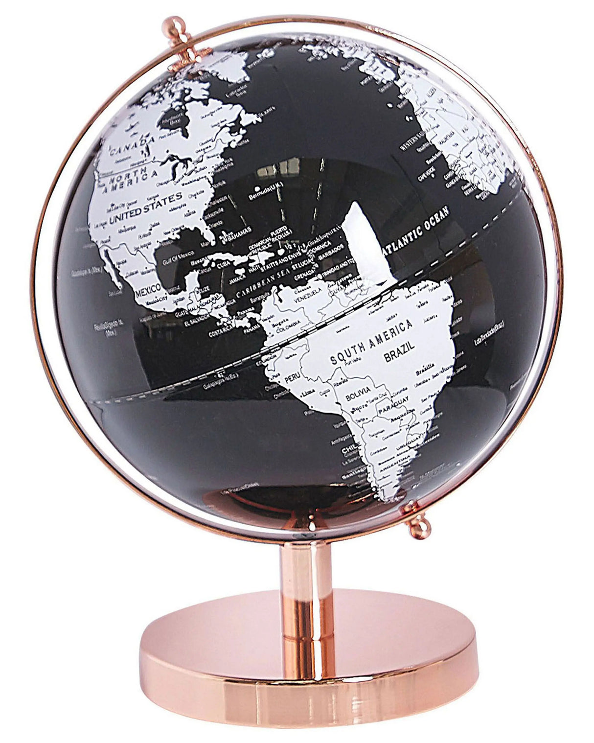Decorative Globe Black and White 20 cm Modern Beliani