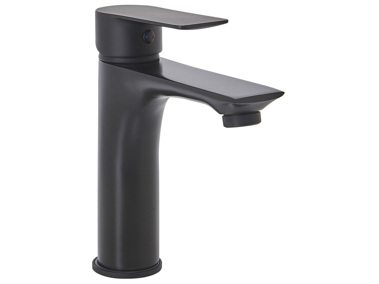 Basin Mixer Tap Matt Black Brass Single Lever Flat Spout Beliani