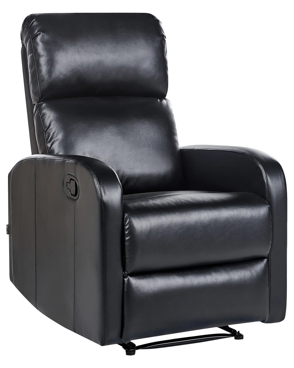 Recliner Chair Black Faux Leather Upholstery USB Port Modern Design Living Room Armchair Beliani