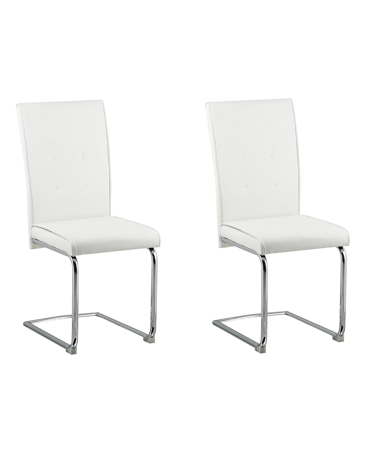 Set of Upholstered Chairs Off-White Faux Leather Cantilever Retro Dining Room Conference Room Beliani
