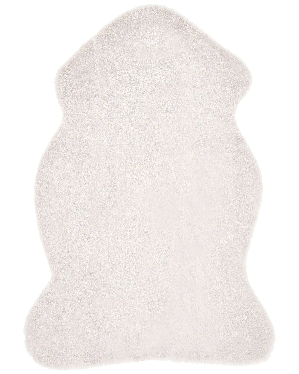Area Rug White Faux Fur Rabbit 60 x 90 cm Living Room Bedroom Contemporary Beliani