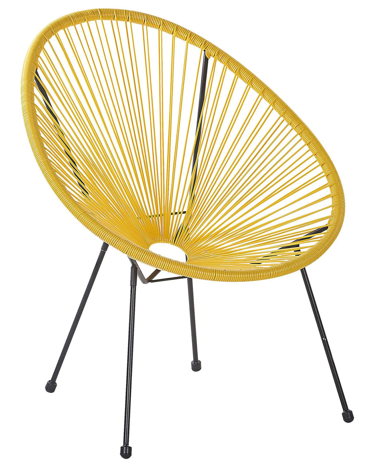 Garden Chair Yellow PE Rattan Papasan Modern Beliani