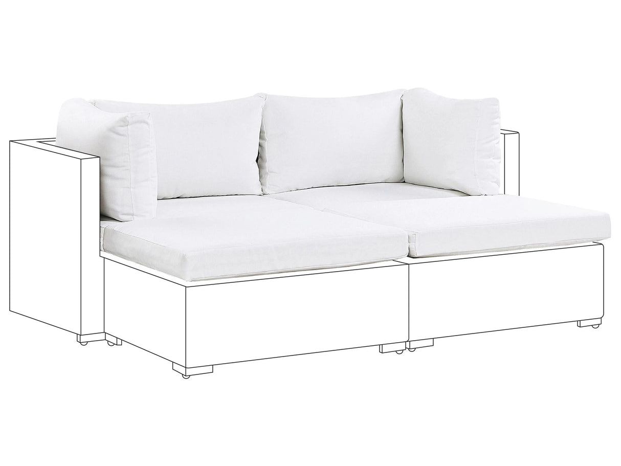 Outdoor Cushion Cover Set Cream Fabric Sofa Seat Back Side Pillow Cases UV Resistance Beliani