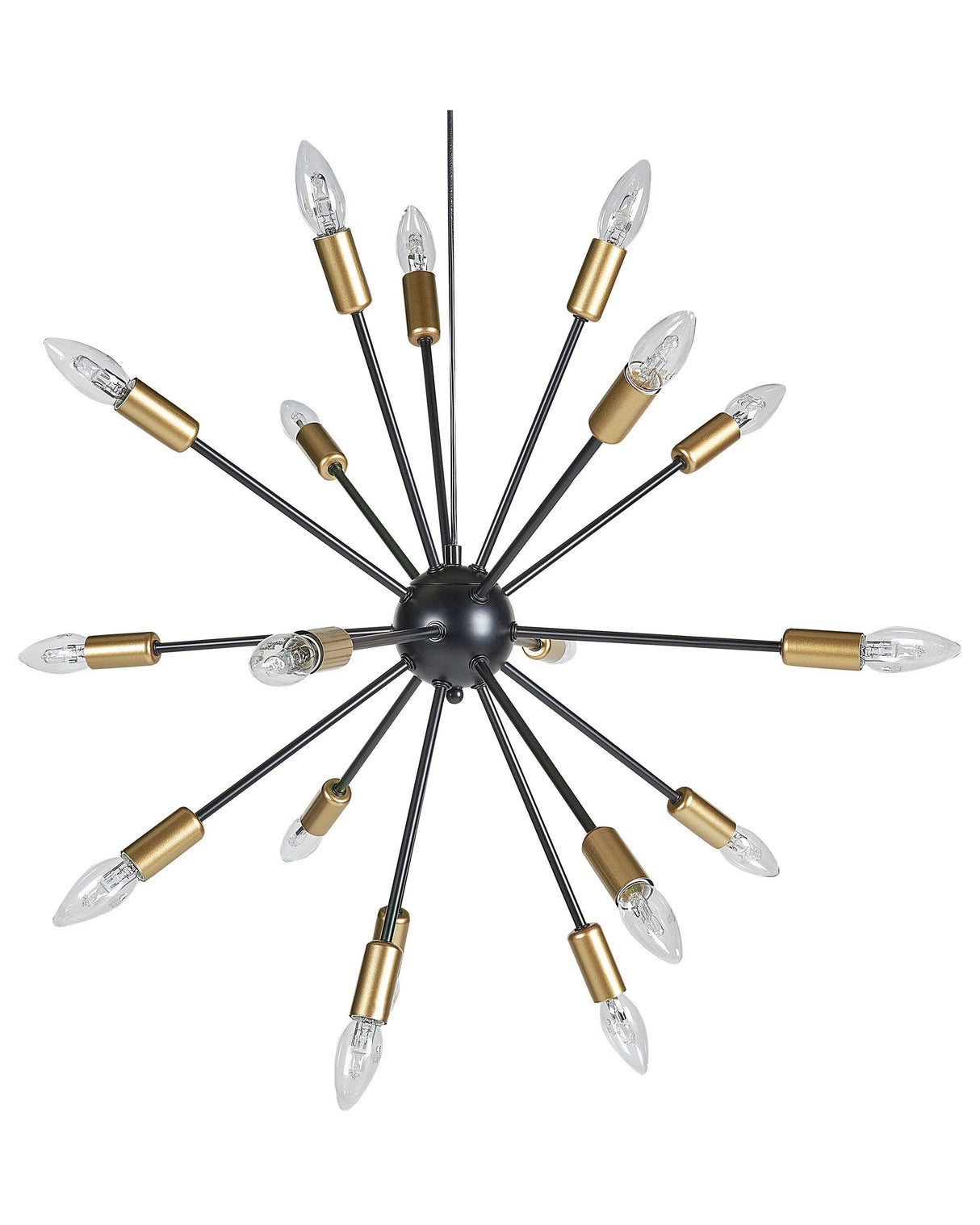Pendant Lamp 18 Light Black Metal Sputnik Glam Beliani
